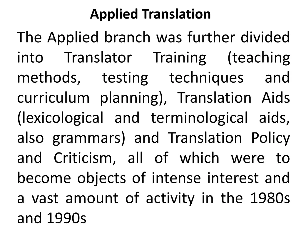 applied translation