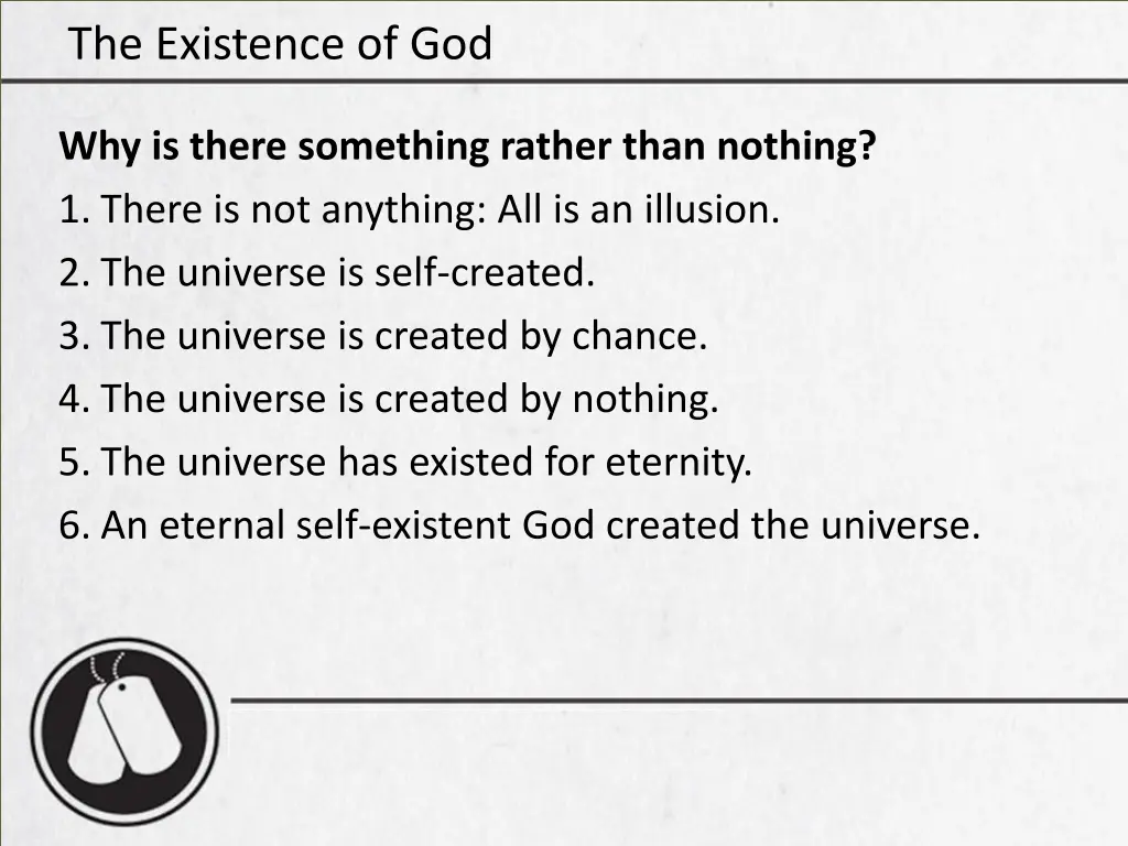 the existence of god 4