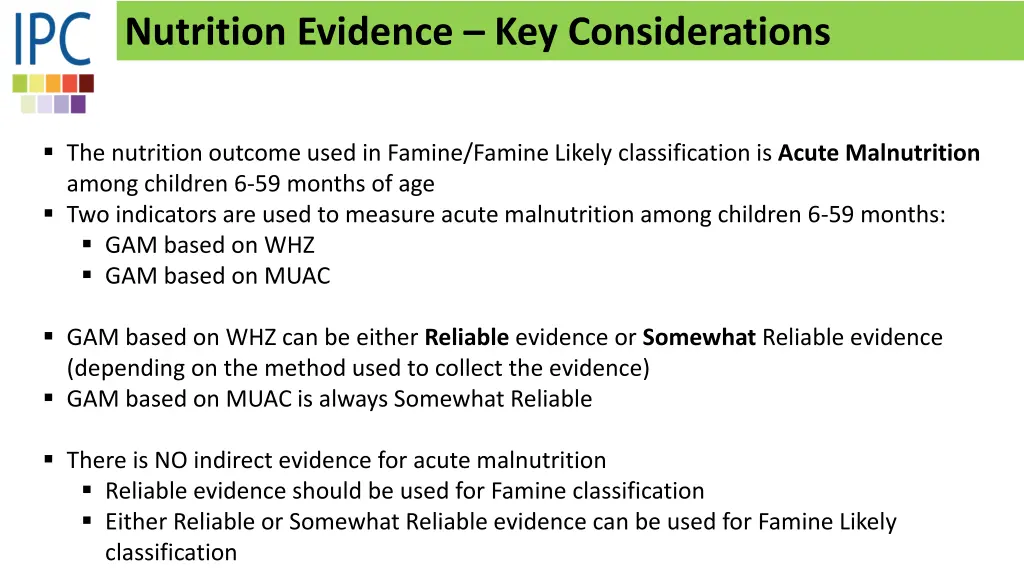 nutrition evidence key considerations