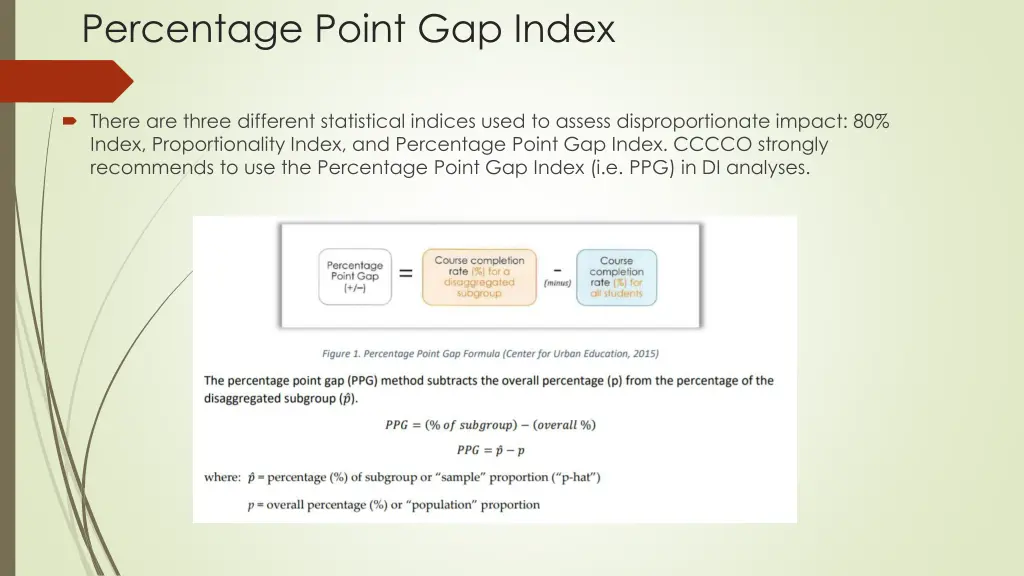 percentage point gap index
