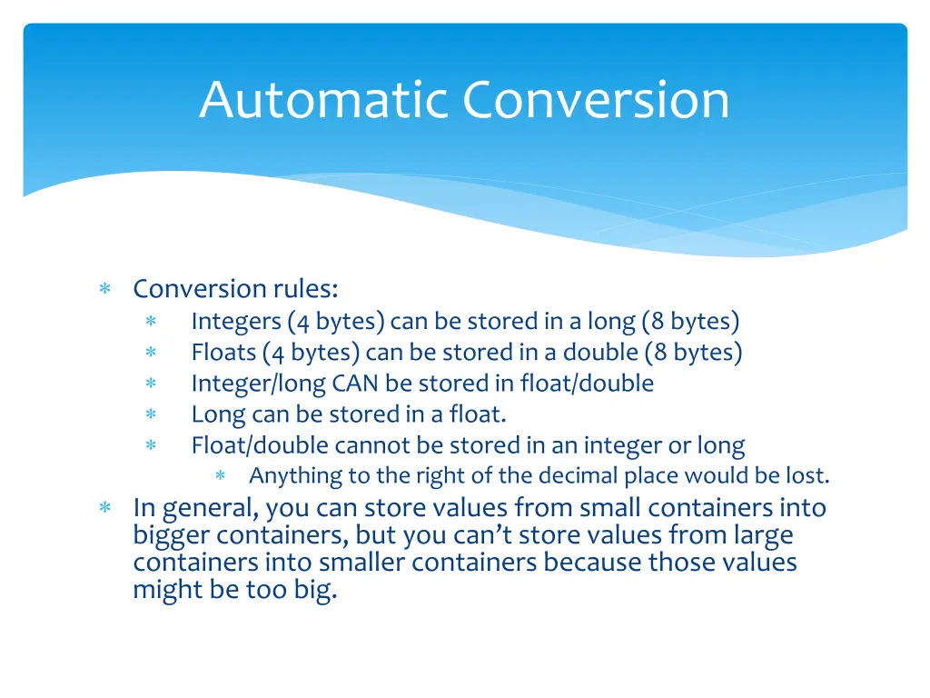 automatic conversion 1