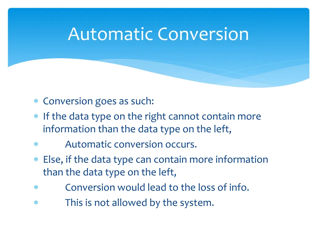 automatic conversion