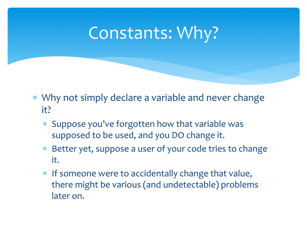 constants why