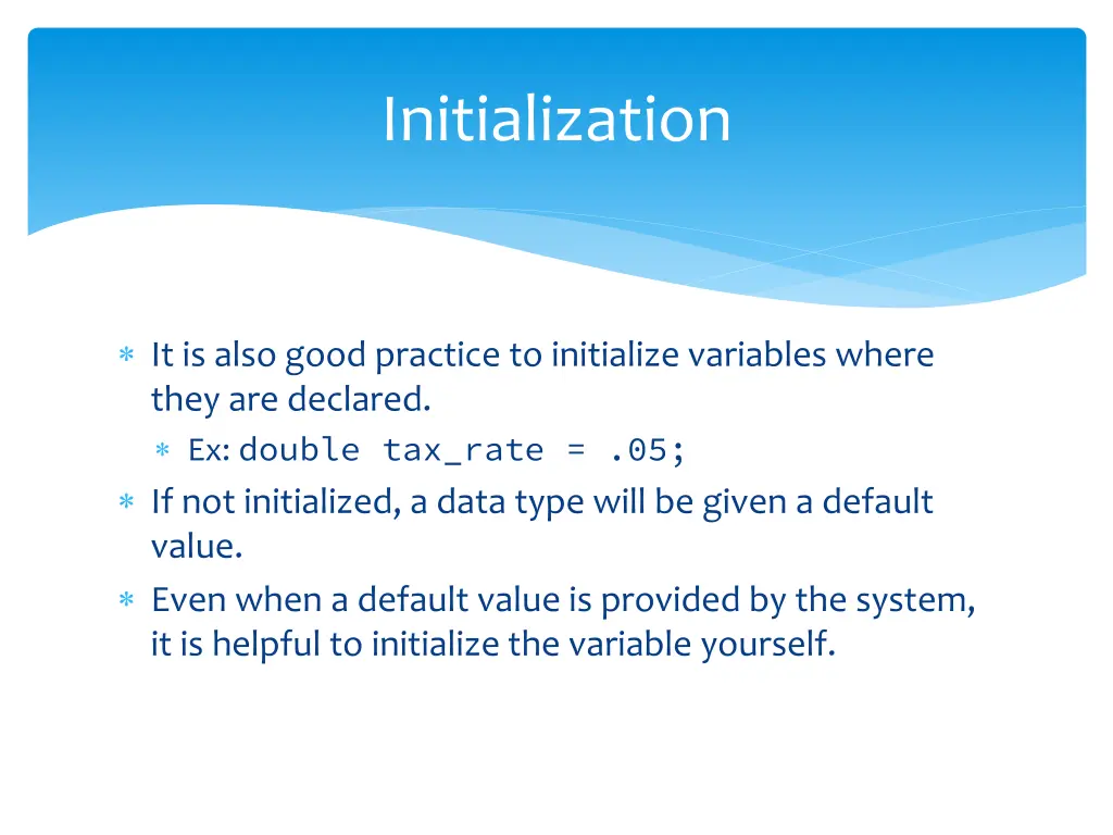 initialization