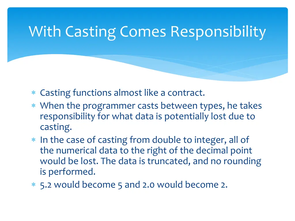 with casting comes responsibility