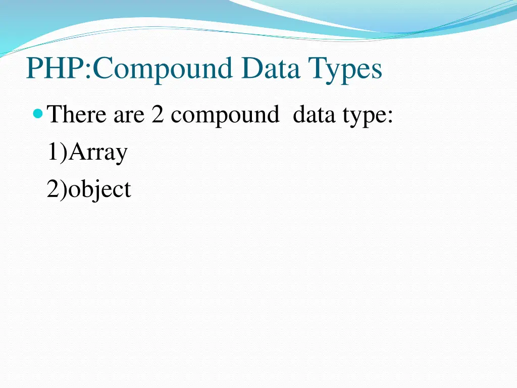php compound data types