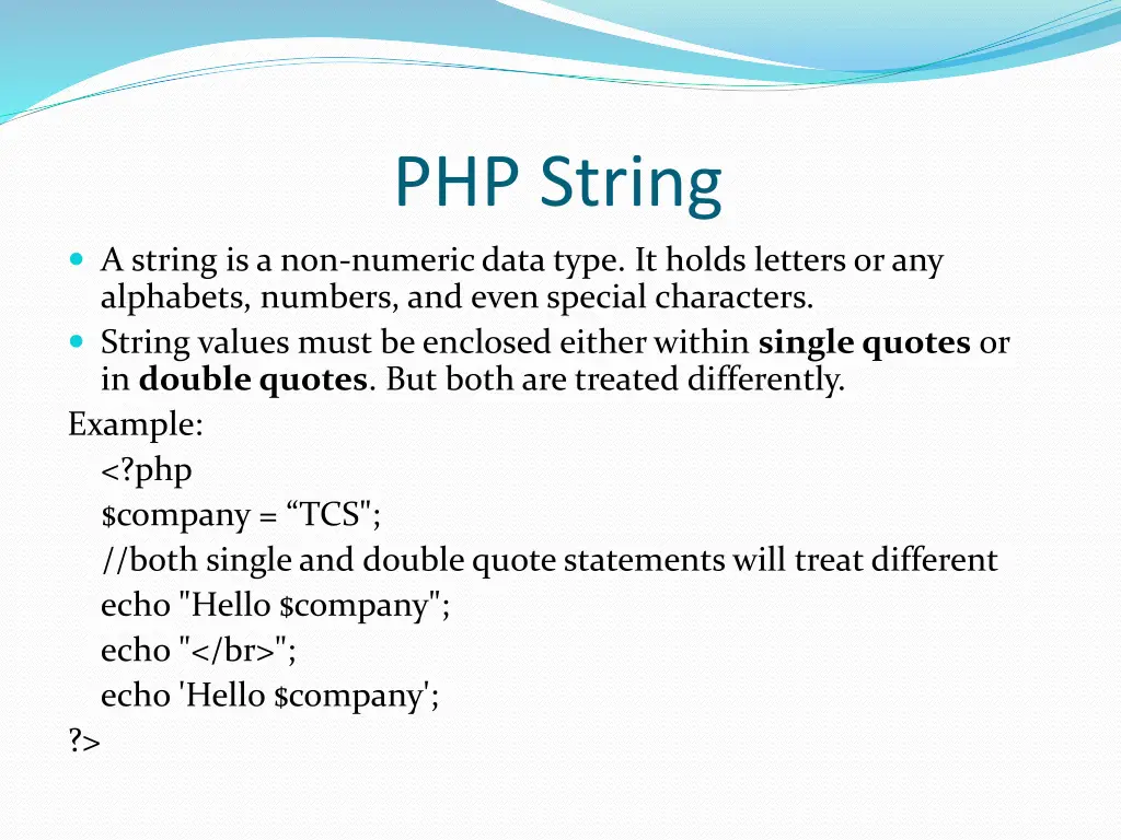 php string