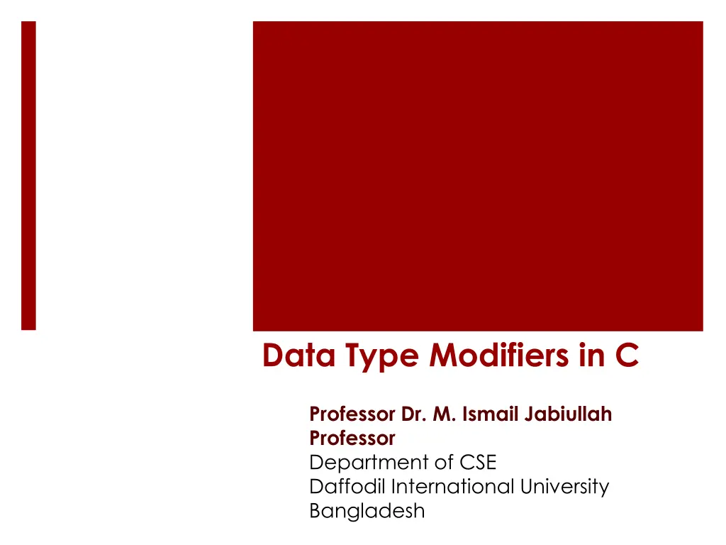 data type modifiers in c