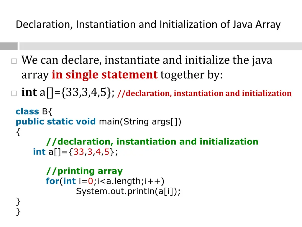 declaration instantiation and initialization
