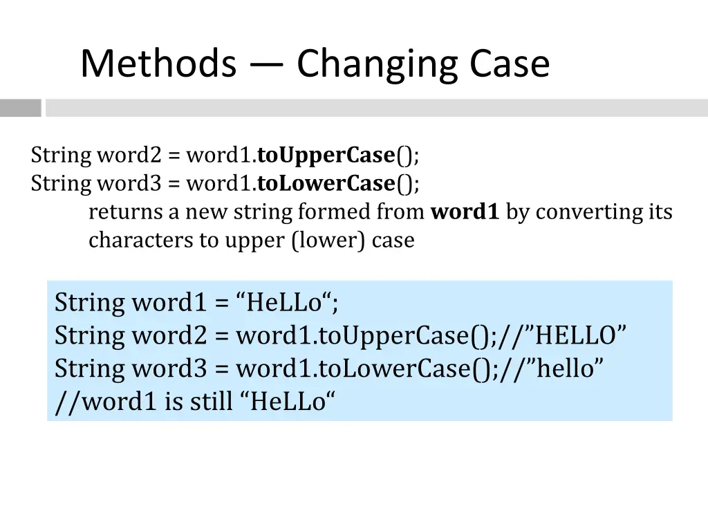 methods changing case