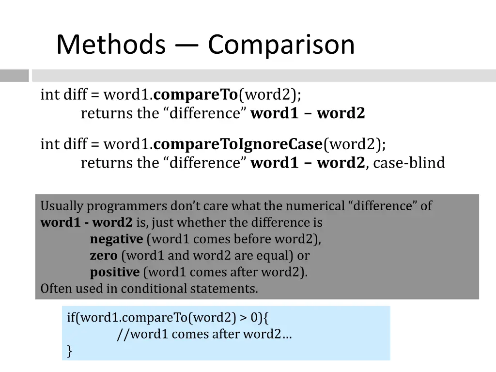 methods comparison