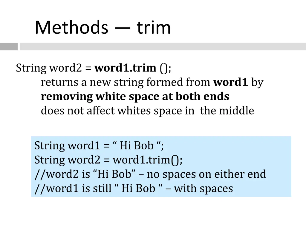 methods trim
