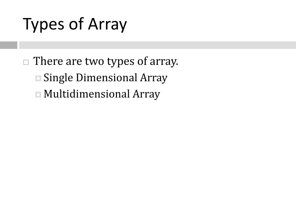 types of array