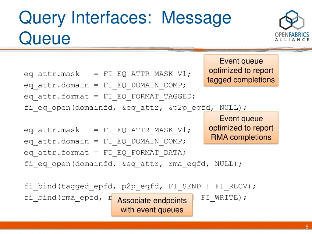 query interfaces message queue
