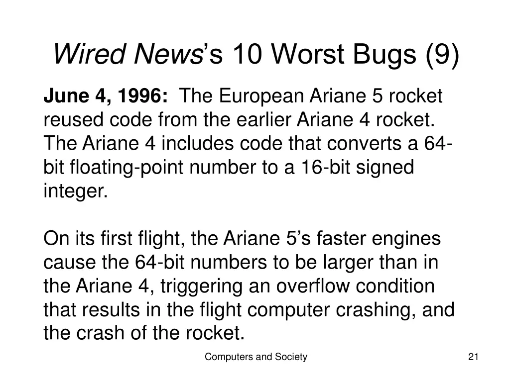 wired news s 10 worst bugs 9