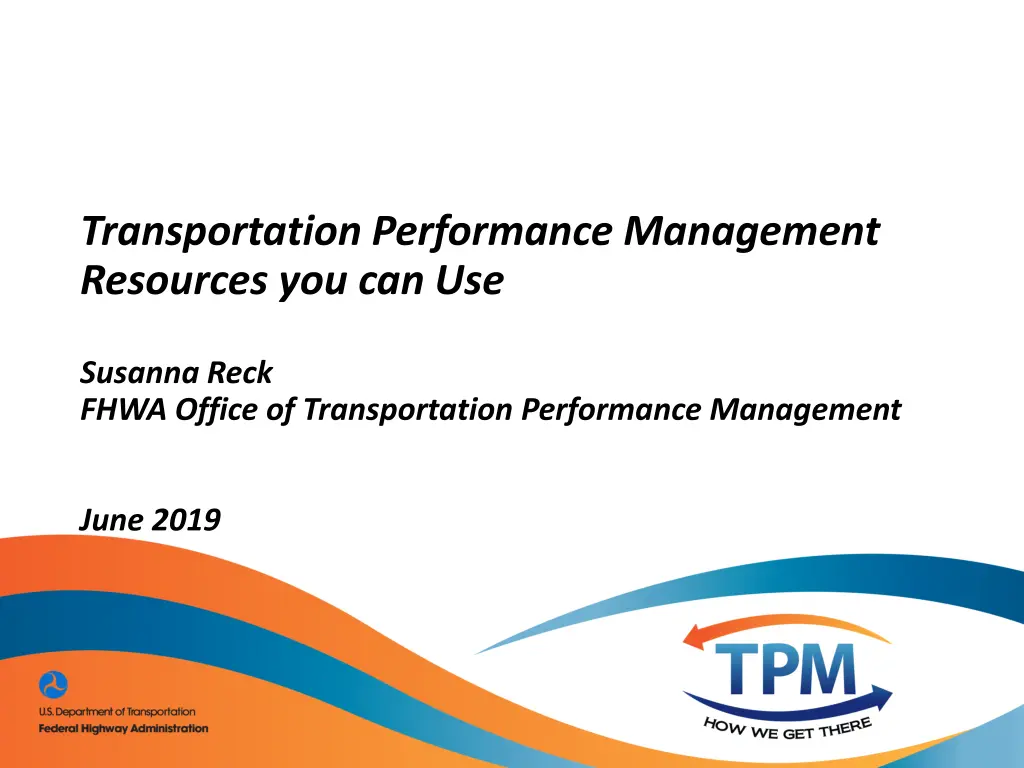 transportation performance management resources