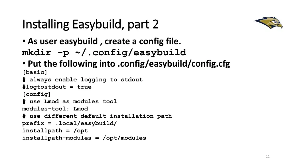 installing installing easybuild as user easybuild