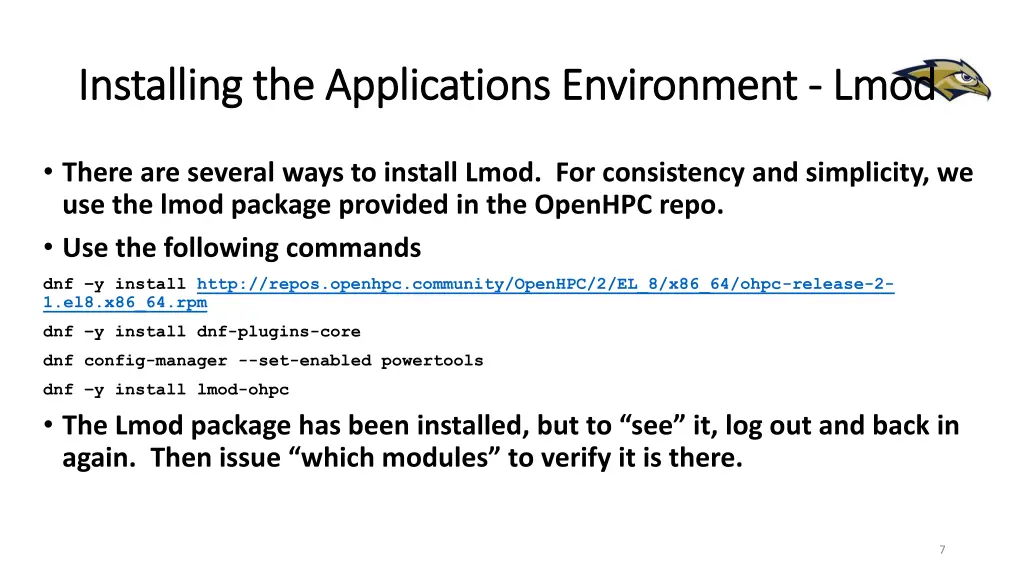 installing the applications environment