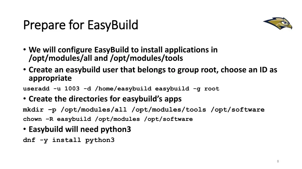 prepare for prepare for easybuild
