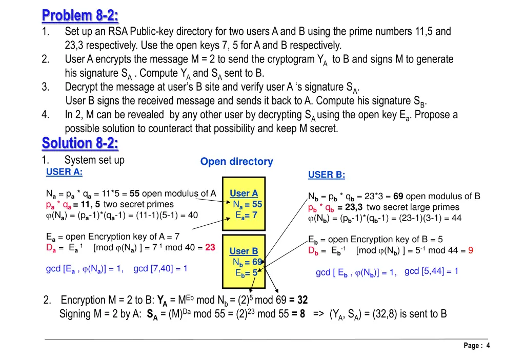 problem 8 2 1 set up an rsa public key directory