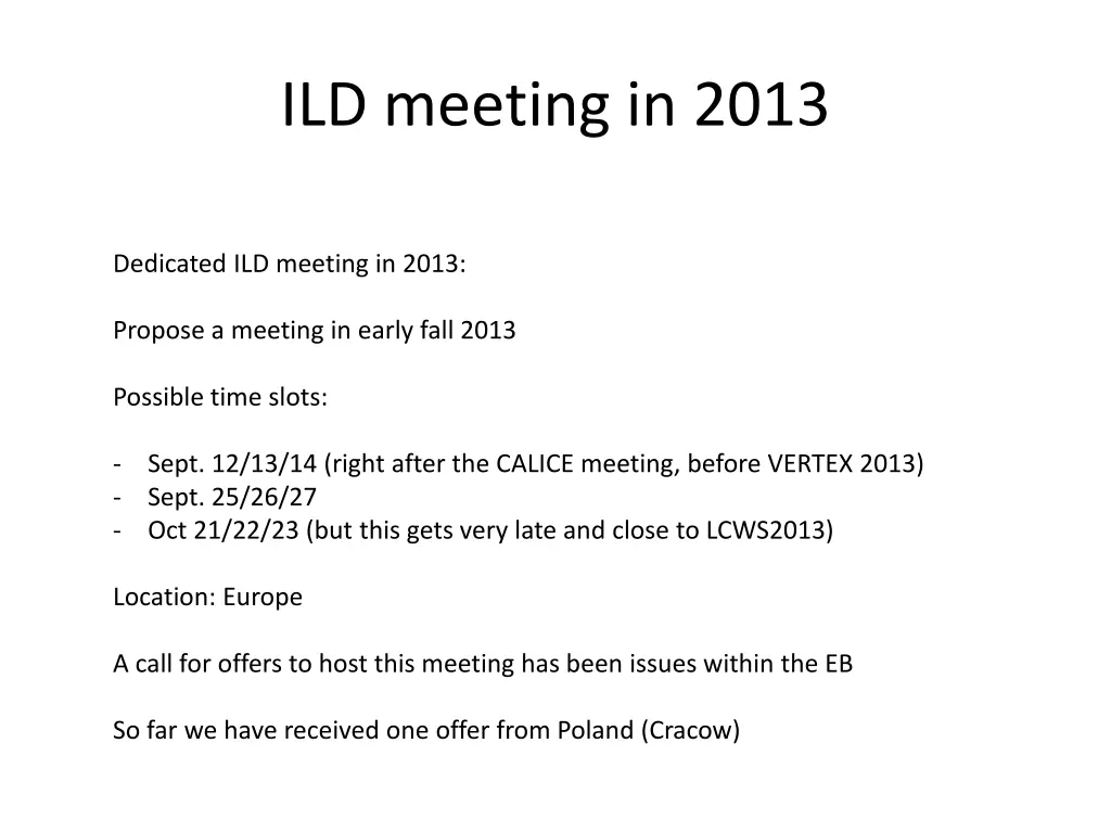 ild meeting in 2013