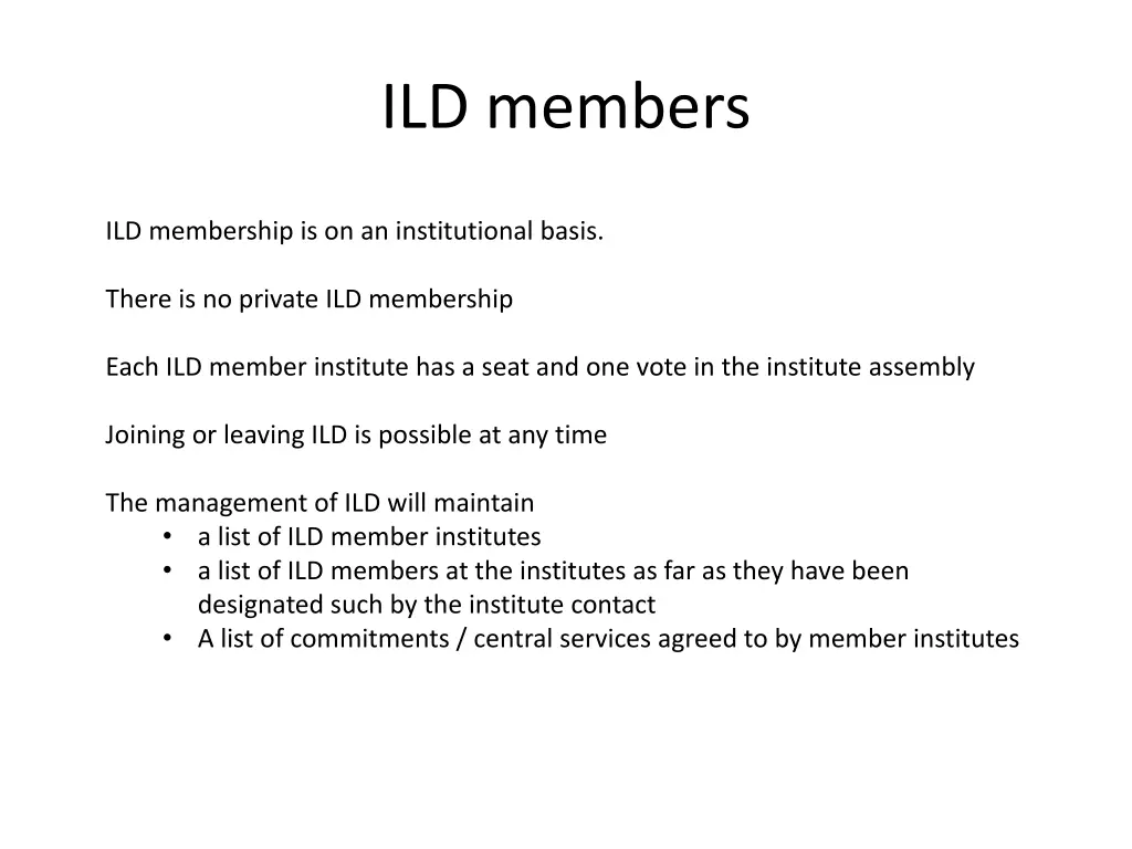 ild members