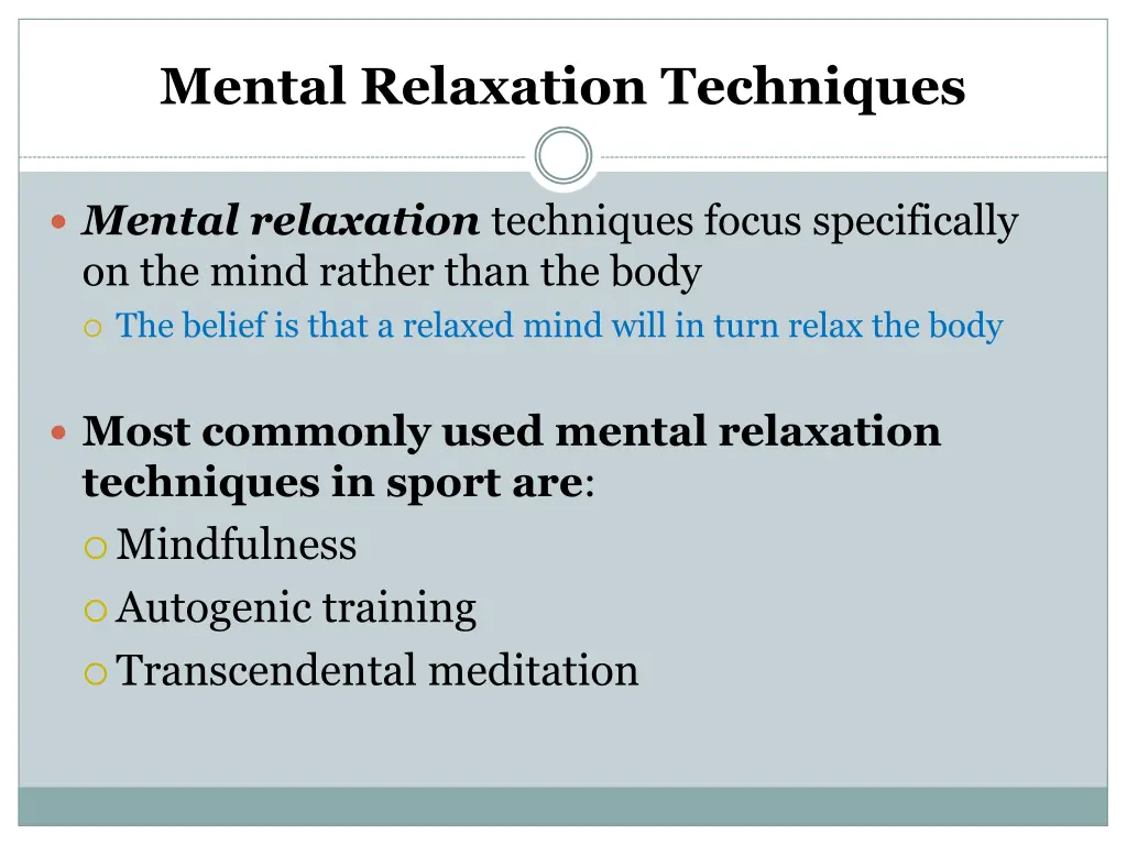 mental relaxation techniques