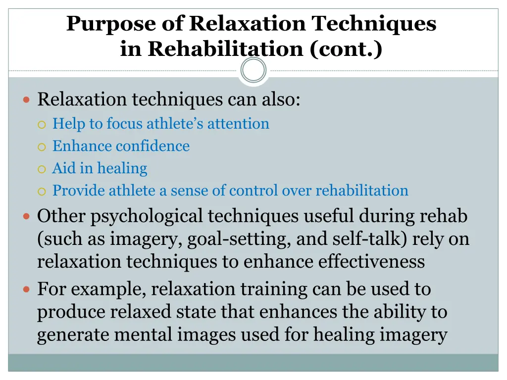 purpose of relaxation techniques