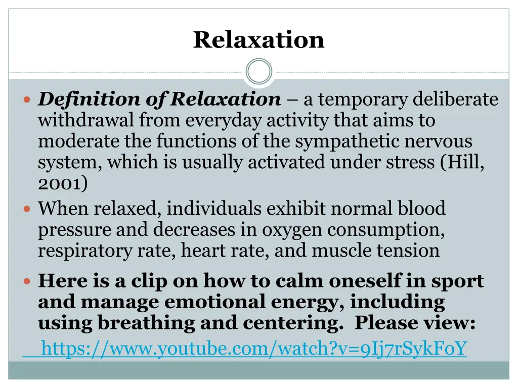 relaxation