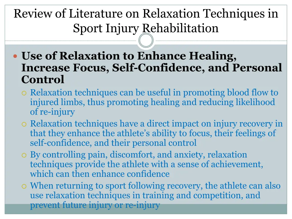 review of literature on relaxation techniques 4