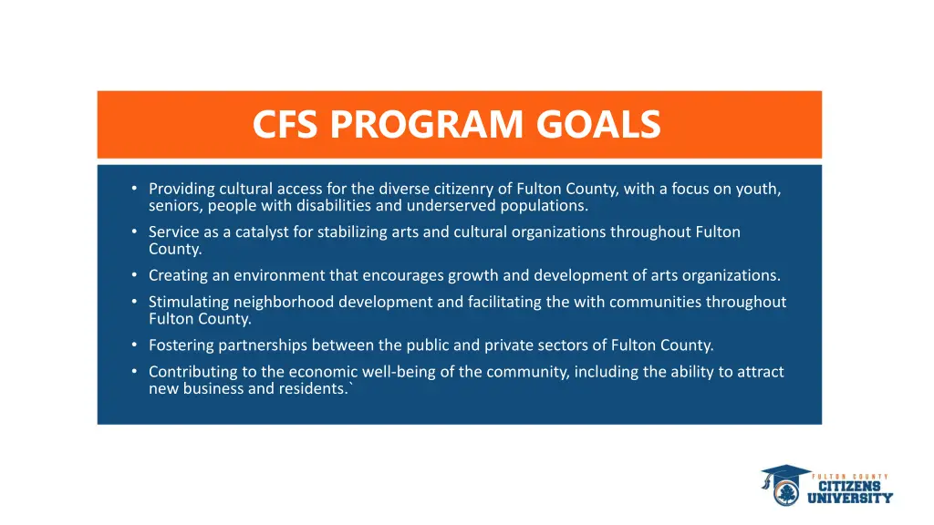 cfs program goals