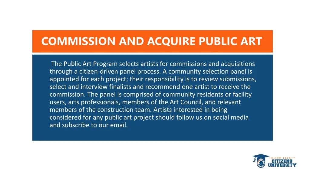 commission and acquire public art