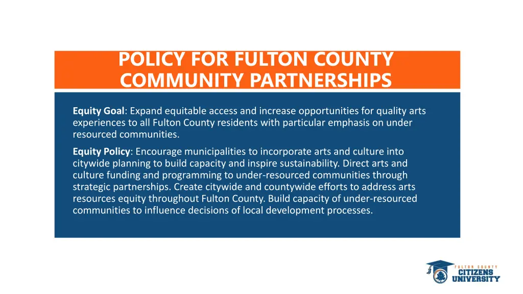 policy for fulton county community partnerships