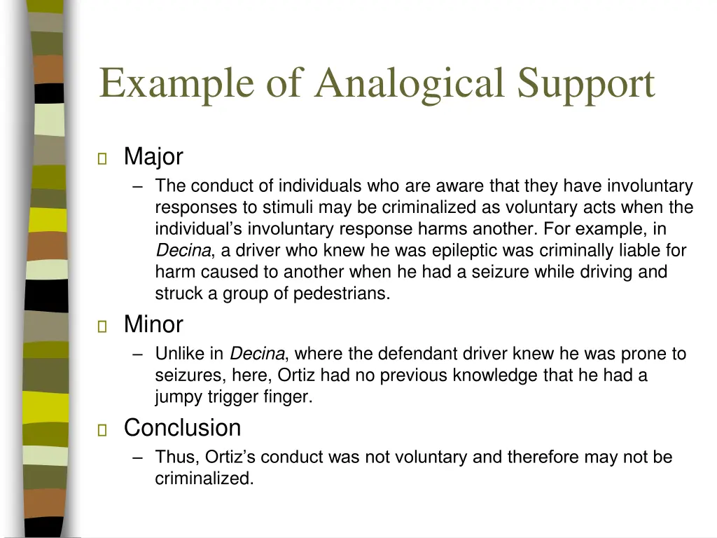 example of analogical support