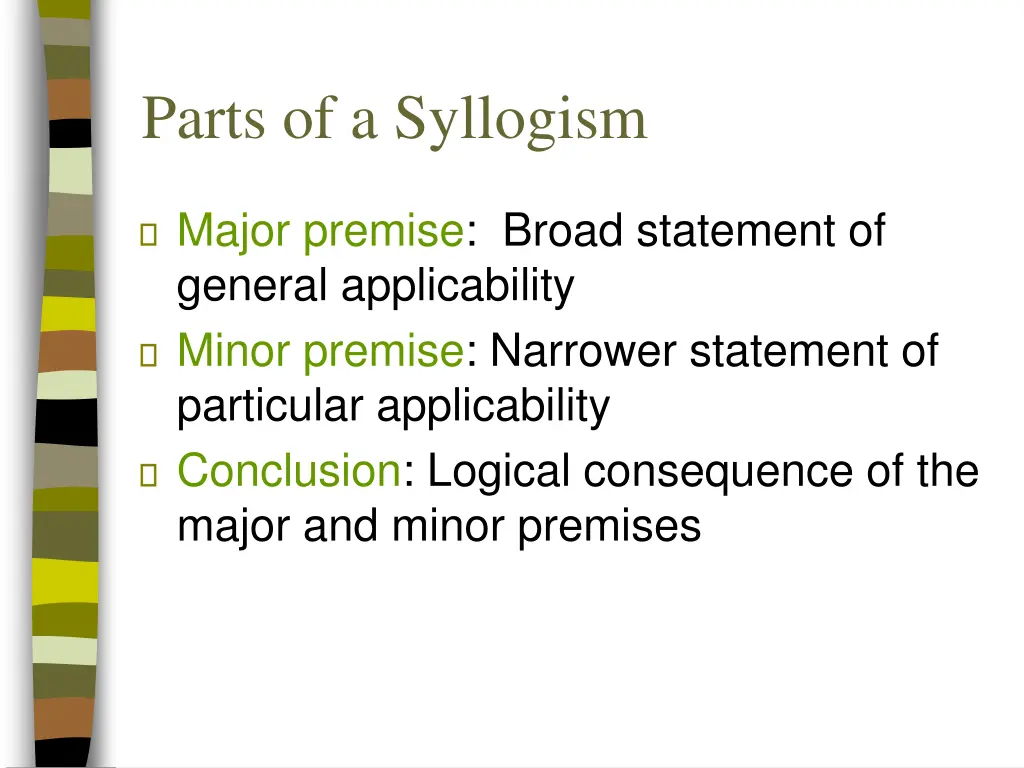 parts of a syllogism