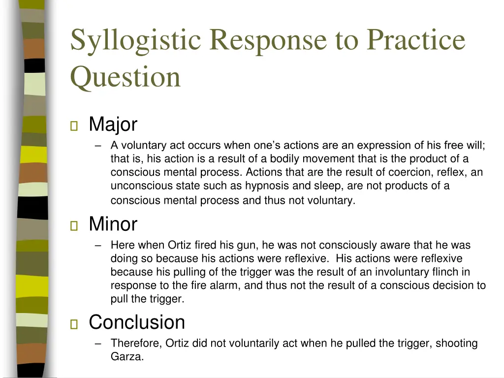 syllogistic response to practice question