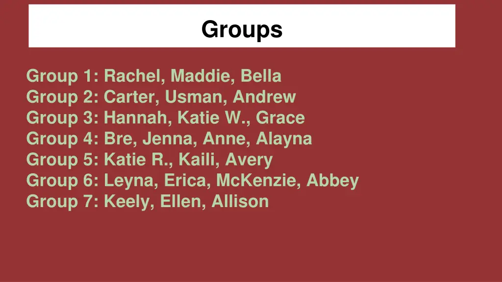 groups