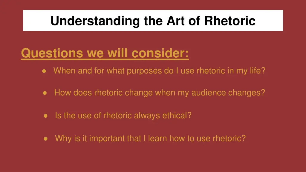 understanding the art of rhetoric