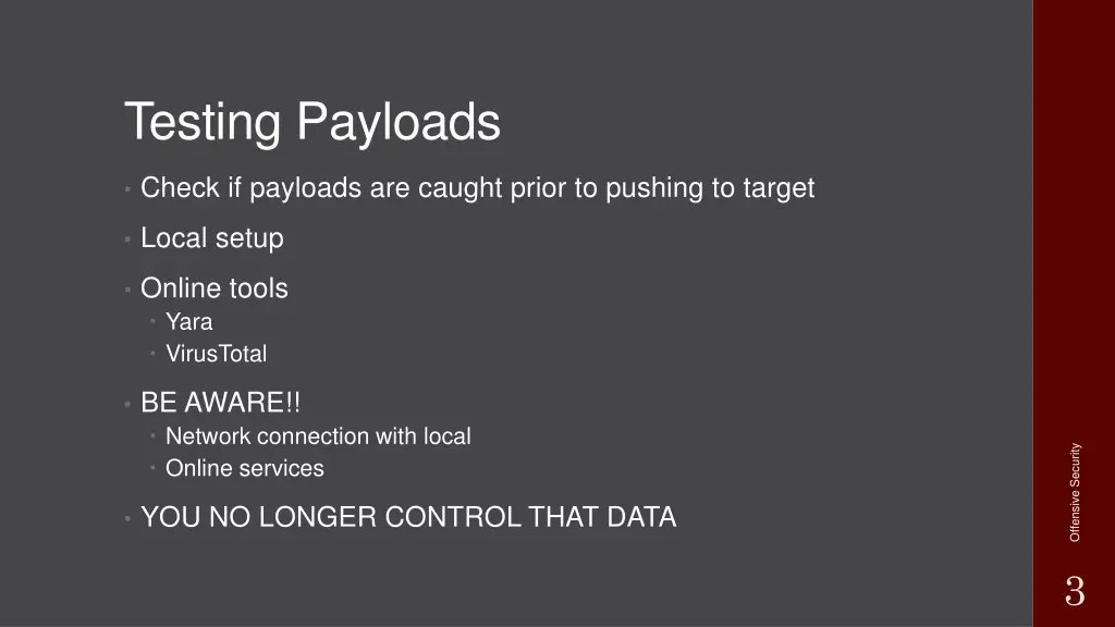 testing payloads