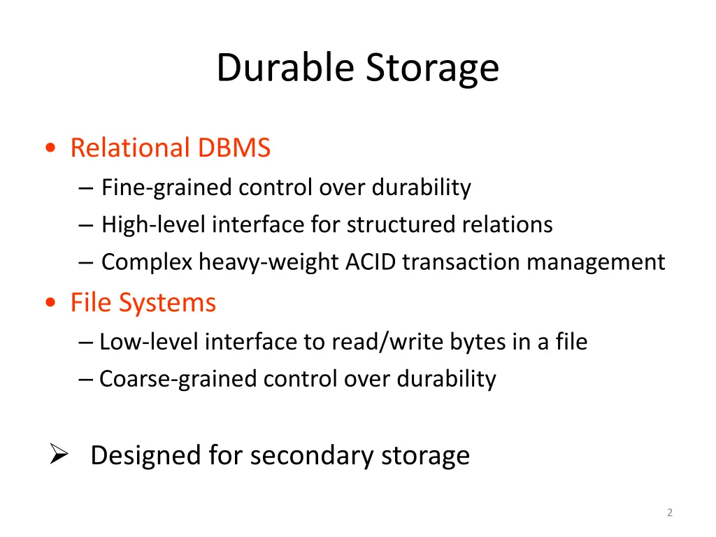 durable storage
