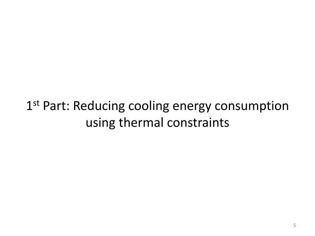 1 st part reducing cooling energy consumption