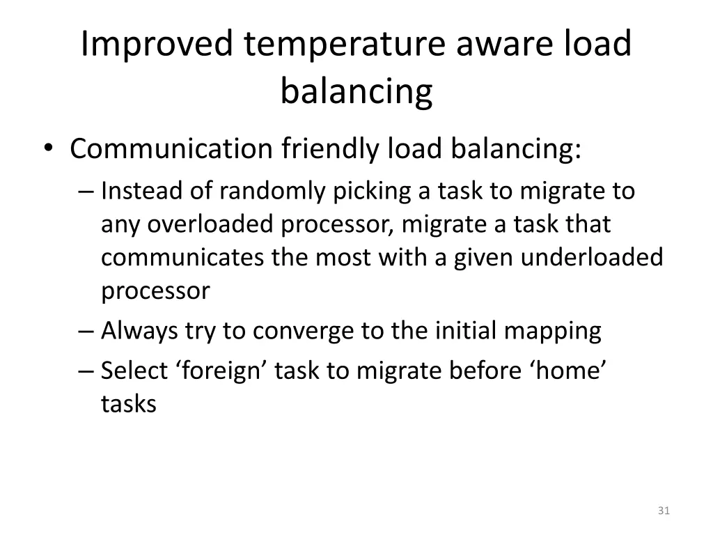 improved temperature aware load balancing