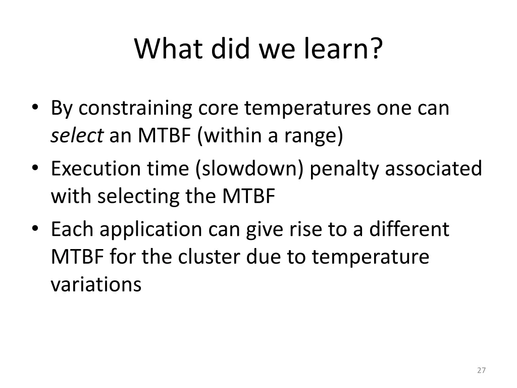 what did we learn
