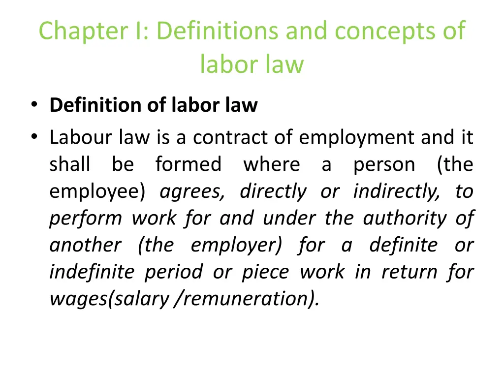 chapter i definitions and concepts of labor law