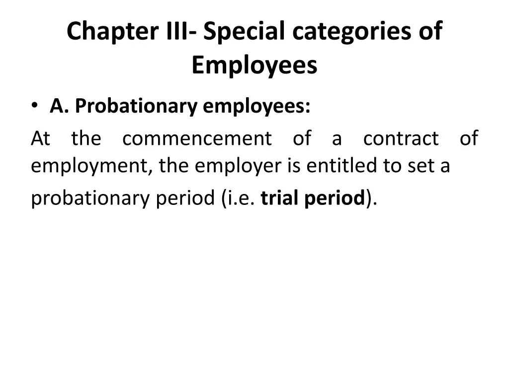 chapter iii special categories of employees