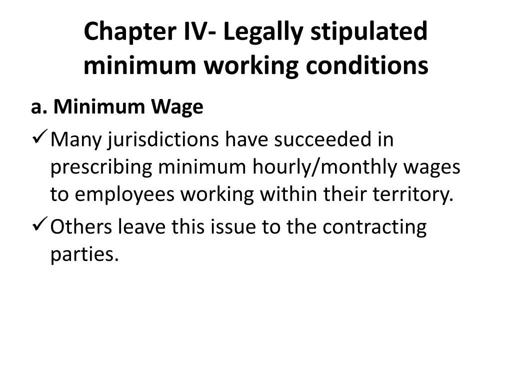 chapter iv legally stipulated minimum working