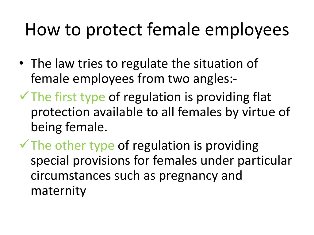 how to protect female employees