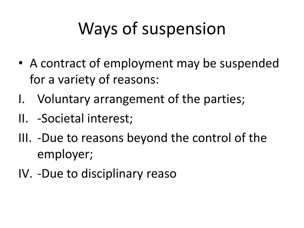 ways of suspension