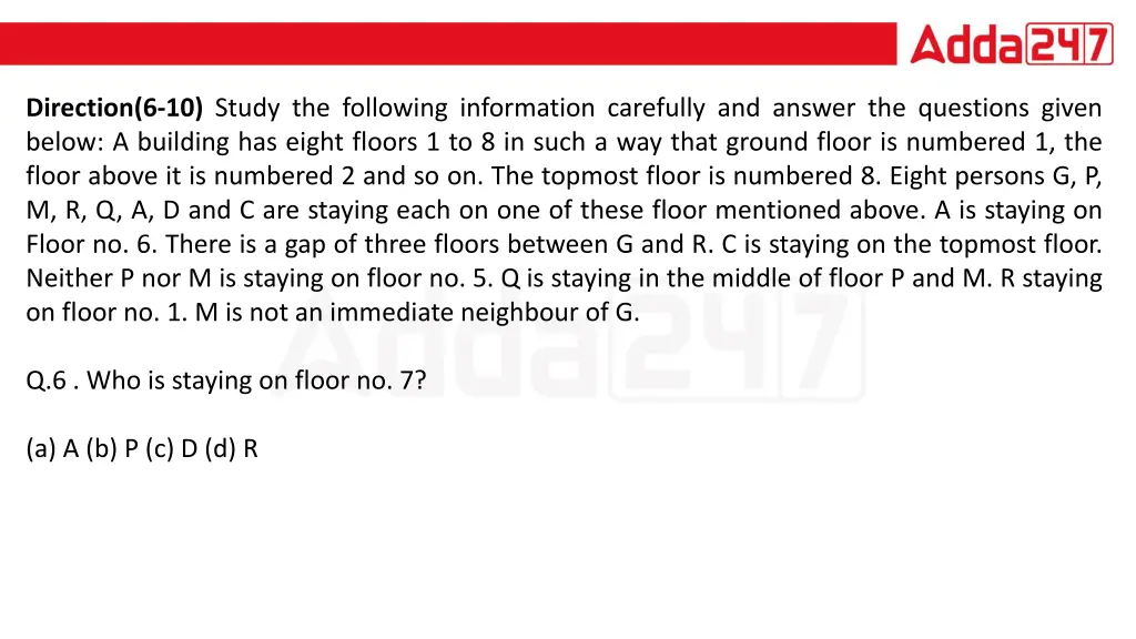 direction 6 10 study the following information