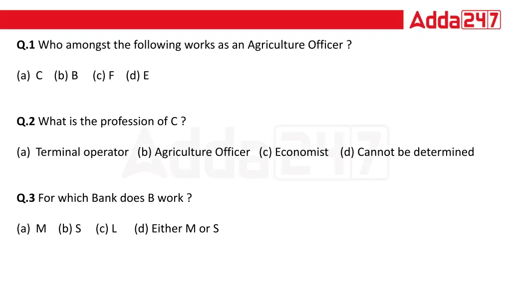 q 1 who amongst the following works